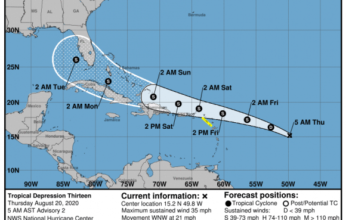 Se forma la depresión tropical número 14 en el Atlántico central