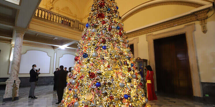 Palacio Nacional enciende su árbol de Navidad