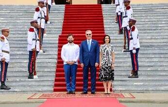 Presidente Abinader recibe a su homólogo de Chile, Gabriel Boric en el Palacio Nacional