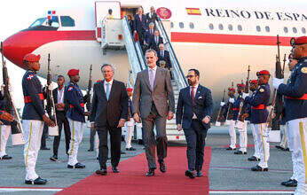  Presidente Abinader recibe visita de cortesía del Rey de España, Felipe VI en el Palacio Nacional